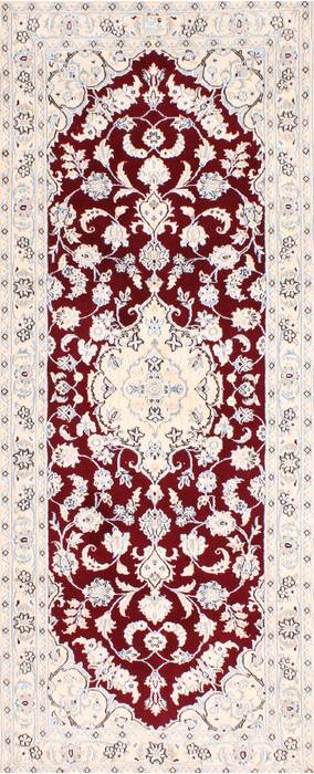 Nain Beige Runner Hand Knotted 29 X 69  Area Rug 254-29717 Image 0