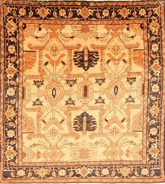 Mahal Beige Hand Knotted 10'2" X 11'10"  Area Rug 100-29720