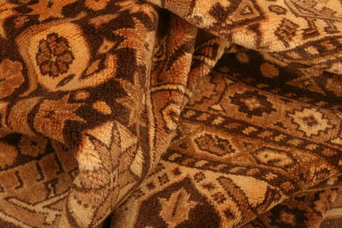 Kurdi Brown Hand Knotted 100 X 133  Area Rug 100-29721 Image 1