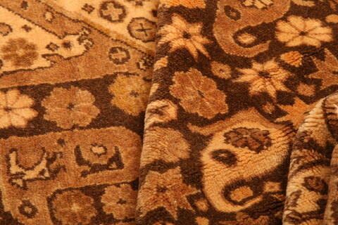 Kurdi Brown Hand Knotted 100 X 133  Area Rug 100-29721 Image 2