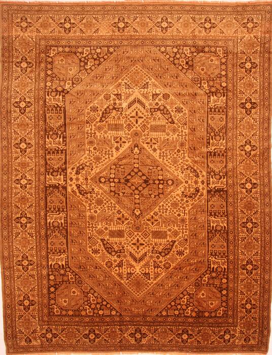 Kurdi Brown Hand Knotted 100 X 133  Area Rug 100-29721 Image 0