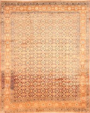 Sarouk Yellow Hand Knotted 9'7" X 12'0"  Area Rug 100-29753
