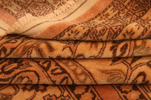 Kurdi Brown Hand Knotted 91 X 115  Area Rug 100-29760 Image 1