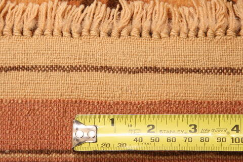Kurdi Brown Hand Knotted 91 X 115  Area Rug 100-29760 Image 2