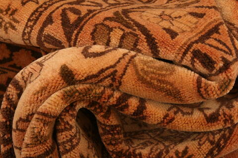 Kurdi Brown Hand Knotted 91 X 115  Area Rug 100-29760 Image 4