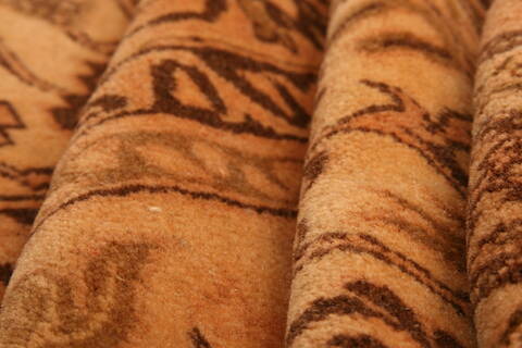 Kurdi Brown Hand Knotted 91 X 115  Area Rug 100-29760 Image 5