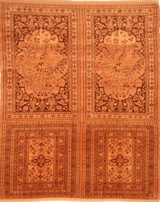Kurdi Brown Hand Knotted 91 X 115  Area Rug 100-29760 Image 0