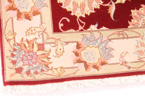 Tabriz Beige Runner Hand Knotted 33 X 85  Area Rug 254-29768 Image 1