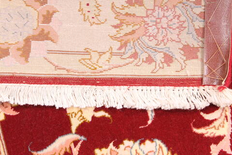 Tabriz Beige Runner Hand Knotted 33 X 85  Area Rug 254-29768 Image 4