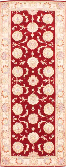 Tabriz Beige Runner Hand Knotted 33 X 85  Area Rug 254-29768 Image 0