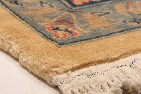 Isfahan Yellow Hand Knotted 91 X 1110  Area Rug 100-29803 Image 5