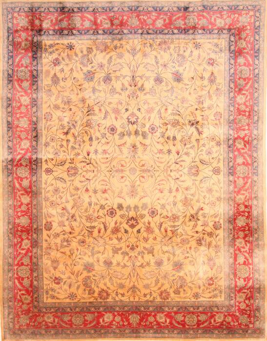 Isfahan Yellow Hand Knotted 91 X 1110  Area Rug 100-29803 Image 0