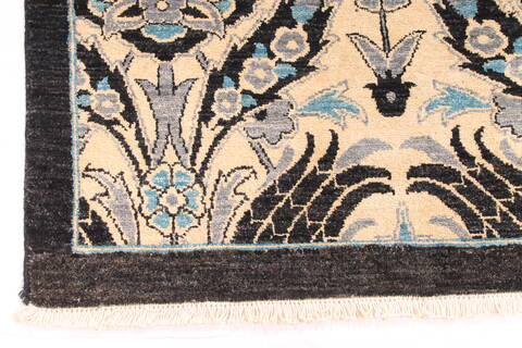 Modern Black Hand Knotted 81 X 98  Area Rug 254-29841 Image 1