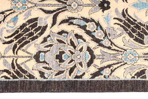 Modern Black Hand Knotted 81 X 98  Area Rug 254-29841 Image 3