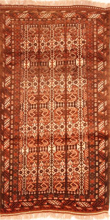 Turkman Red Hand Knotted 37 X 66  Area Rug 100-29854 Image 0