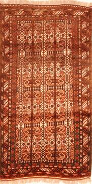 Turkman Red Hand Knotted 3'7" X 6'6"  Area Rug 100-29854