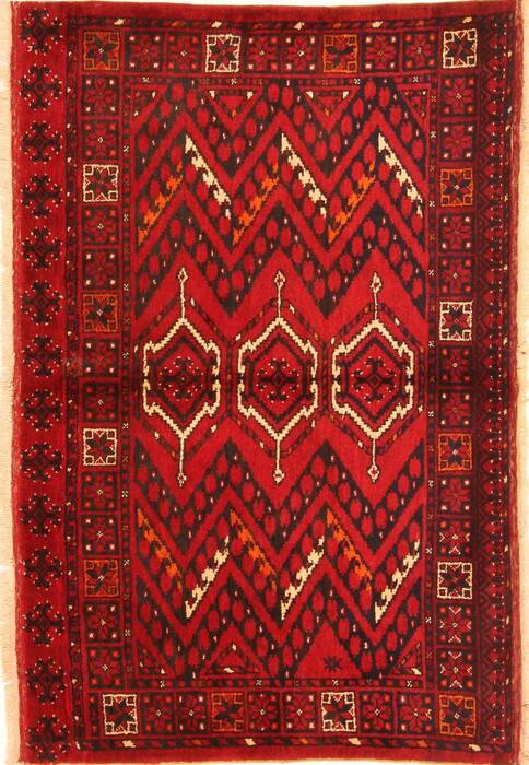 Kunduz Red Hand Knotted 35 X 54  Area Rug 100-29871 Image 0