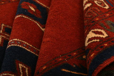 Yamouth Red Square Hand Knotted 56 X 65  Area Rug 100-29889 Image 2