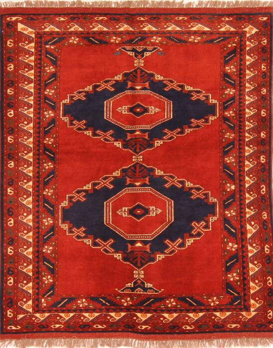 Yamouth Red Square Hand Knotted 56 X 65  Area Rug 100-29889 Image 0