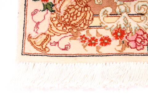 Tabriz Beige Hand Knotted 21 X 30  Area Rug 254-29906 Image 1