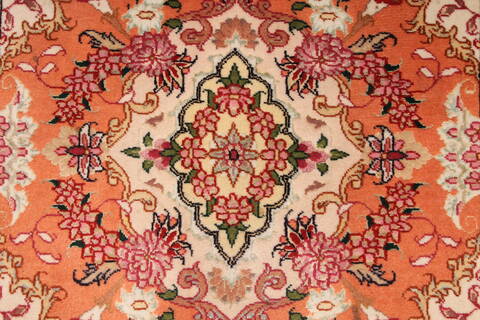 Tabriz Beige Hand Knotted 21 X 30  Area Rug 254-29906 Image 2