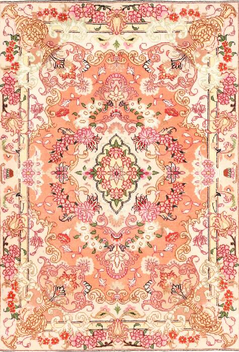 Tabriz Beige Hand Knotted 21 X 30  Area Rug 254-29906 Image 0