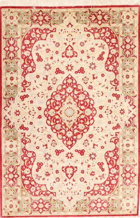 Qum Red Hand Knotted 29 X 40  Area Rug 254-29955 Image 0