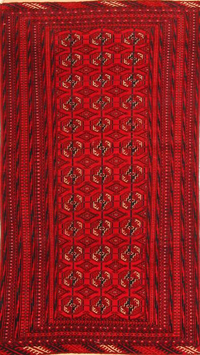 Bokhara Red Hand Knotted 37 X 65  Area Rug 100-30016 Image 0