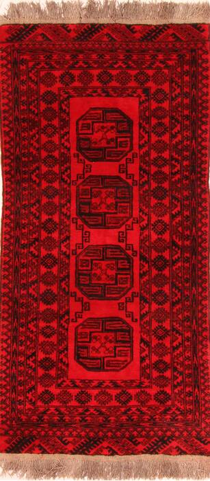 Bokhara Red Hand Knotted 31 X 66  Area Rug 100-30133 Image 0