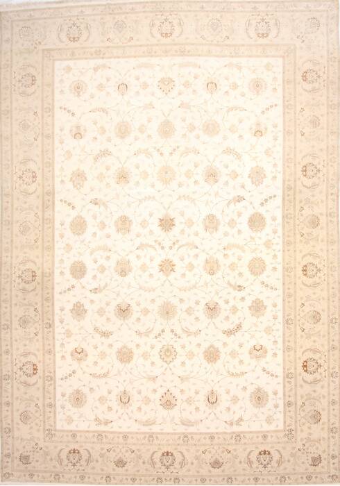 Tabriz Beige Hand Knotted 115 X 163  Area Rug 254-30144 Image 0