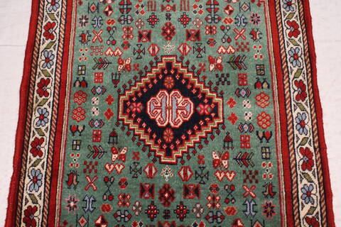 Abadeh Green Hand Knotted 26 X 40  Area Rug 400-30151 Image 2