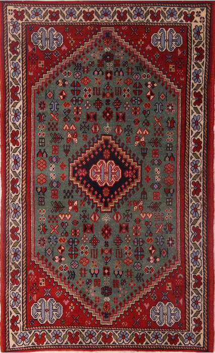 Abadeh Green Hand Knotted 26 X 40  Area Rug 400-30151 Image 0