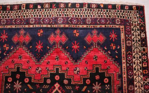 Afshar Red Hand Knotted 42 X 50  Area Rug 400-30153 Image 2