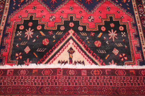 Afshar Red Hand Knotted 42 X 50  Area Rug 400-30153 Image 3