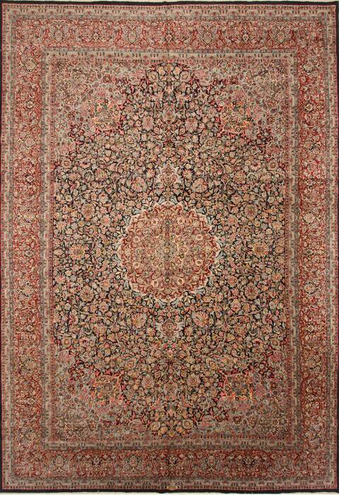 Kerman Green Hand Knotted 112 X 167  Area Rug 250-30175 Image 0