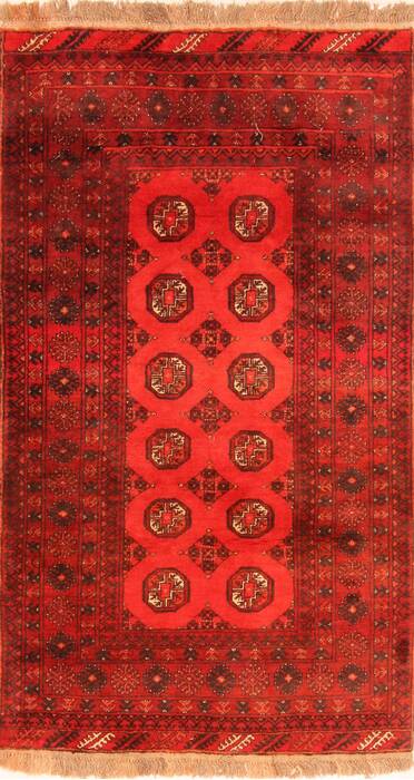 Bokhara Red Hand Knotted 35 X 61  Area Rug 100-30180 Image 0