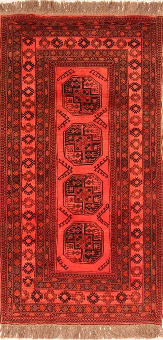 Kunduz Red Hand Knotted 37 X 68  Area Rug 100-30204 Image 0