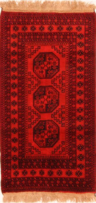 Kunduz Red Hand Knotted 36 X 66  Area Rug 100-30217 Image 0