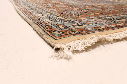 Kerman Blue Hand Knotted 119 X 214  Area Rug 250-30225 Image 8