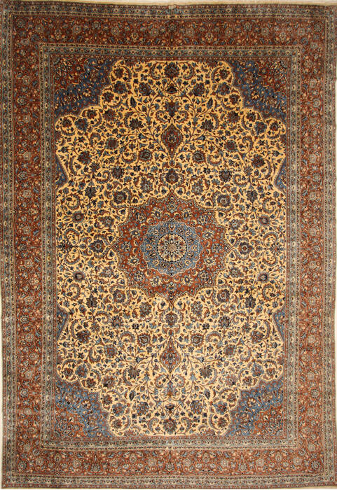 Kerman Blue Hand Knotted 119 X 214  Area Rug 250-30225 Image 0