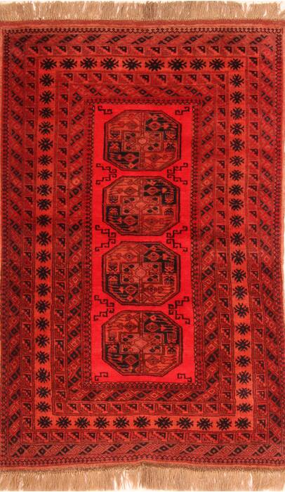 Turkman Red Hand Knotted 45 X 610  Area Rug 100-30245 Image 0
