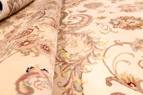 Tabriz Beige Hand Knotted 131 X 165  Area Rug 254-30299 Image 11