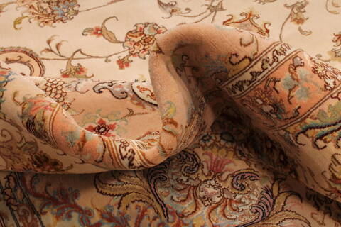 Tabriz Beige Hand Knotted 131 X 165  Area Rug 254-30299 Image 13