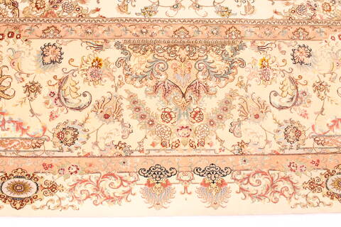 Tabriz Beige Hand Knotted 131 X 165  Area Rug 254-30299 Image 3