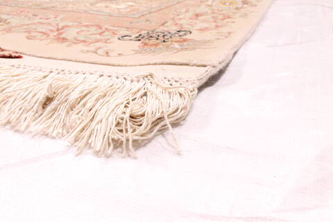 Tabriz Beige Hand Knotted 131 X 165  Area Rug 254-30299 Image 7