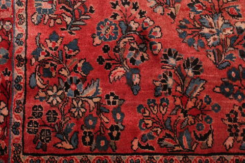 Hamedan Red Hand Knotted 810 X 126  Area Rug 400-30327 Image 1