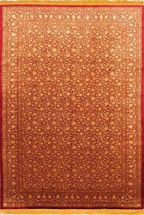 Qum Beige Hand Knotted 84 X 118  Area Rug 254-30330 Image 0