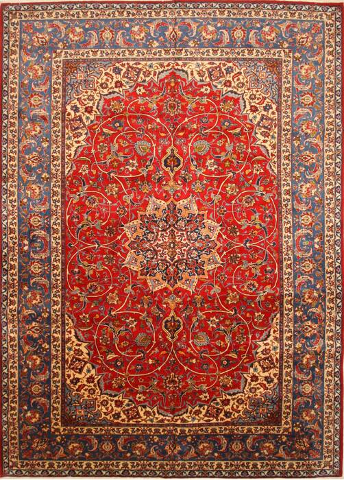 Najaf-abad Red Hand Knotted 102 X 150  Area Rug 250-30371 Image 0