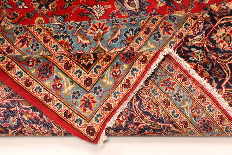 Kashan Red Hand Knotted 116 X 149  Area Rug 250-30376 Image 1