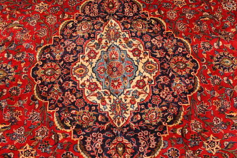 Kashan Red Hand Knotted 116 X 149  Area Rug 250-30376 Image 7